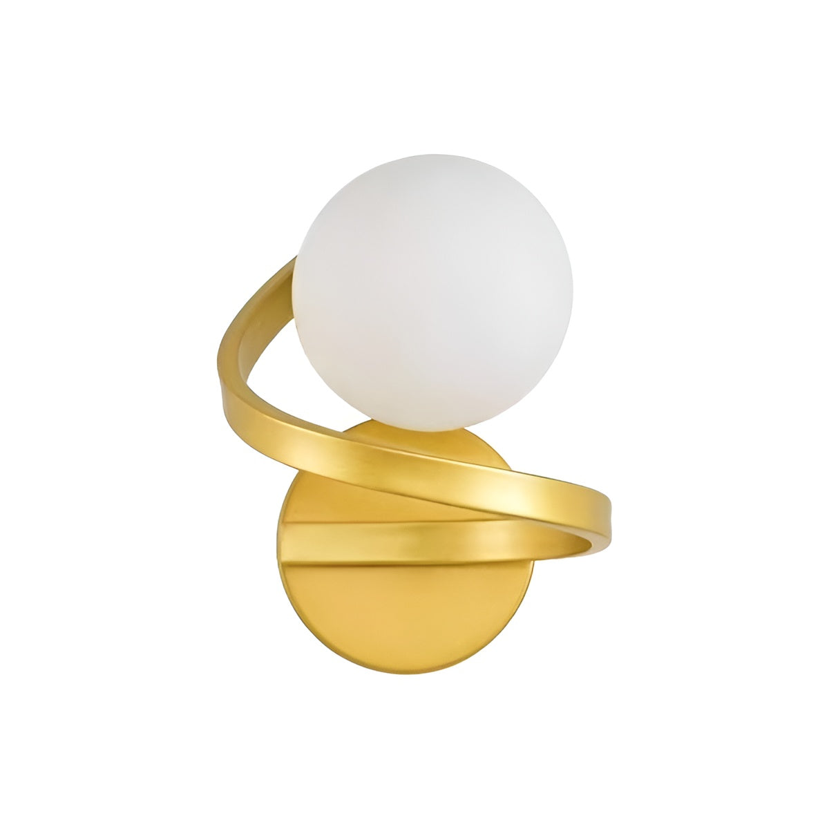 Glass Globe and Metal Spiral Modern Indoor Wall Light