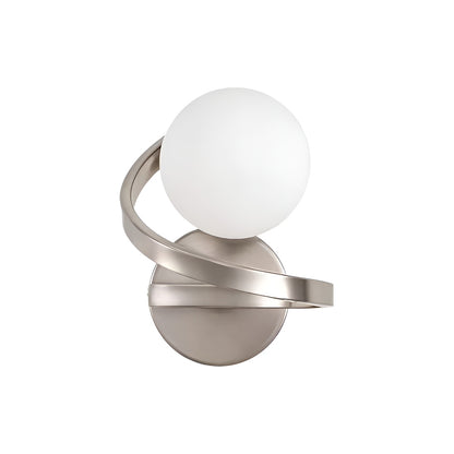 Glass Globe and Metal Spiral Modern Indoor Wall Light