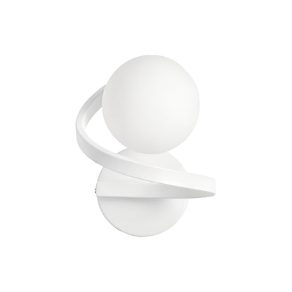 Glass Globe and Metal Spiral Modern Indoor Wall Light