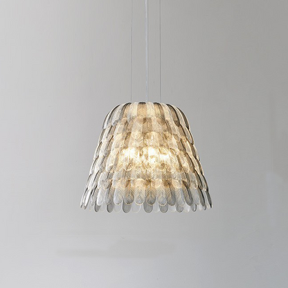 Imitation Feather Tiered Acrylic Pendant Light