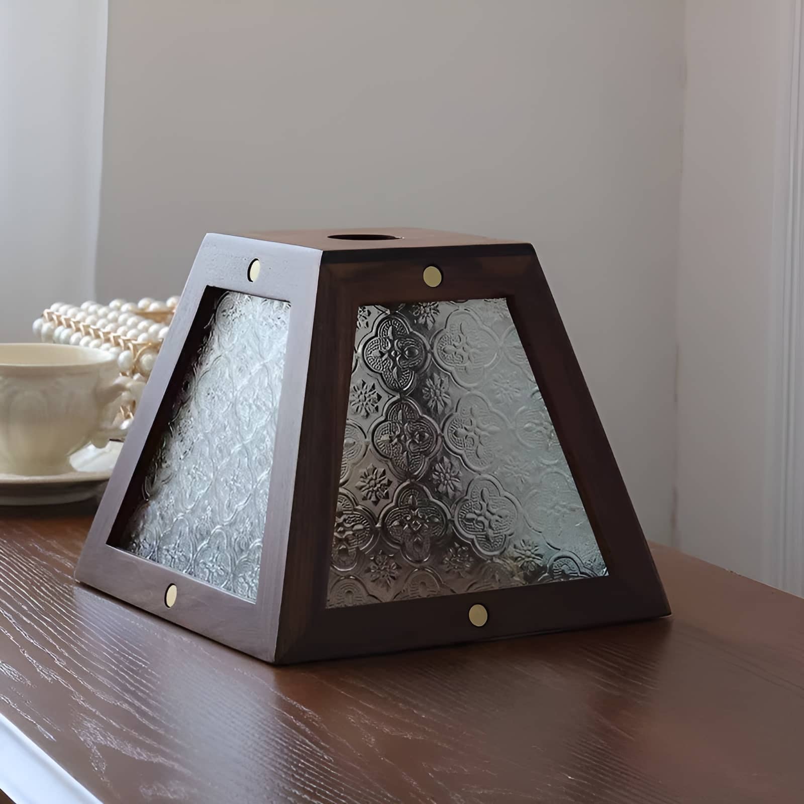 Industrial Wooden Frame Rustic Ceiling Light