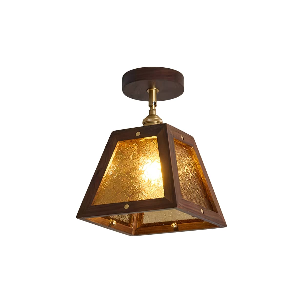 Industrial Wooden Frame Rustic Ceiling Light