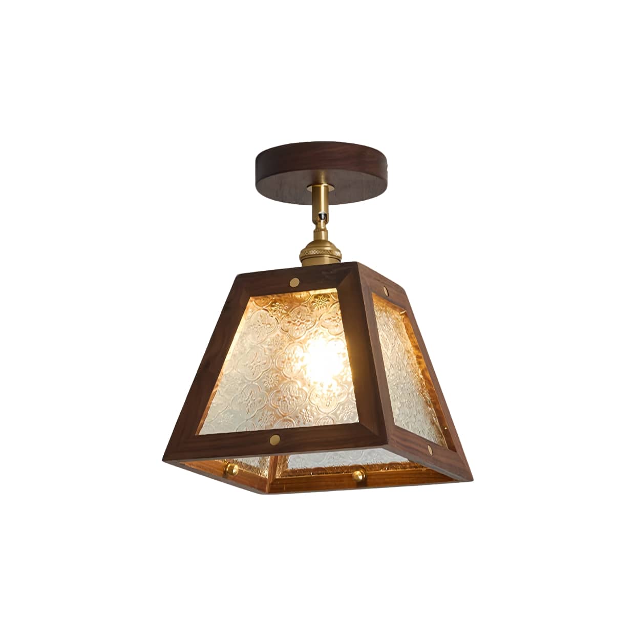 Industrial Wooden Frame Rustic Ceiling Light
