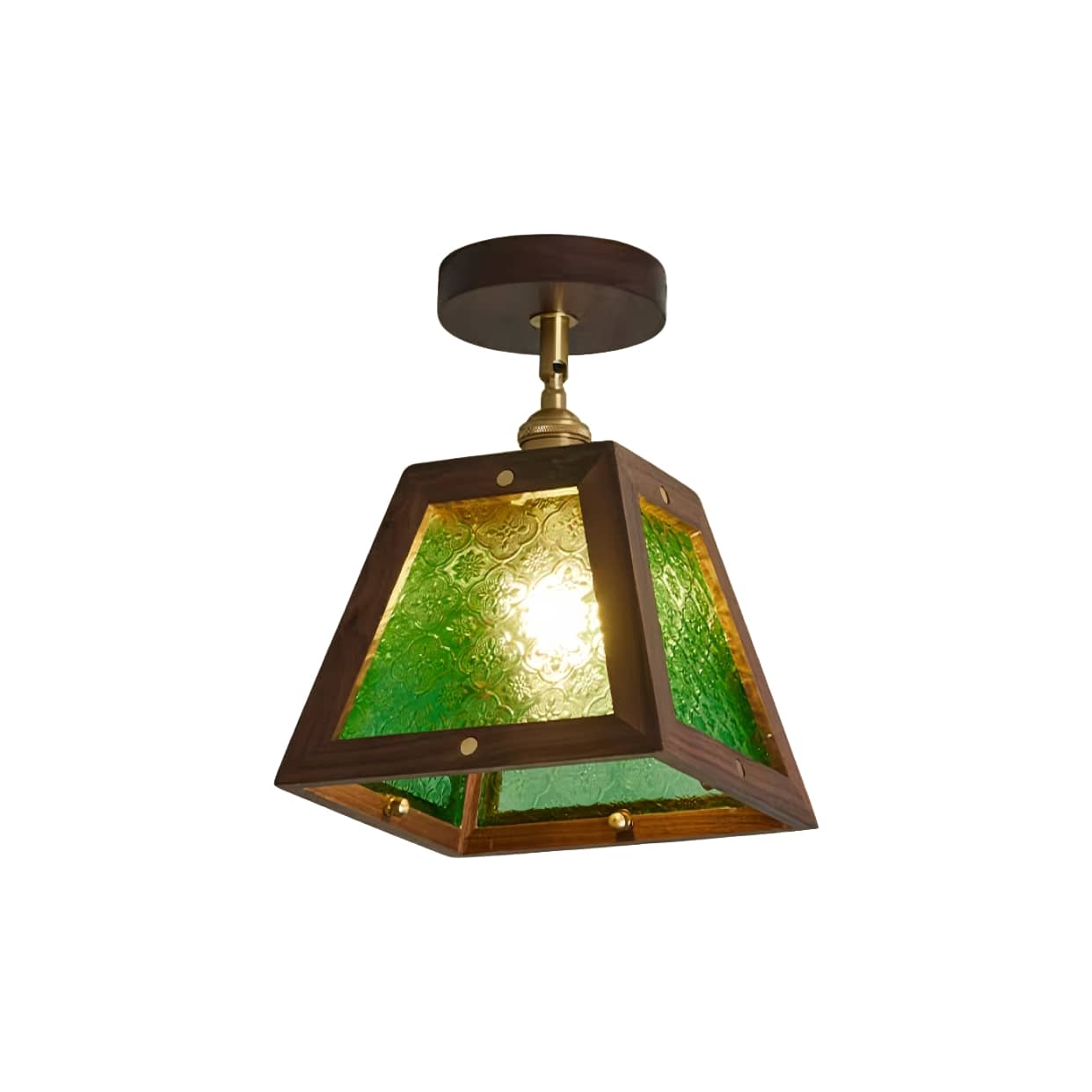 Industrial Wooden Frame Rustic Ceiling Light