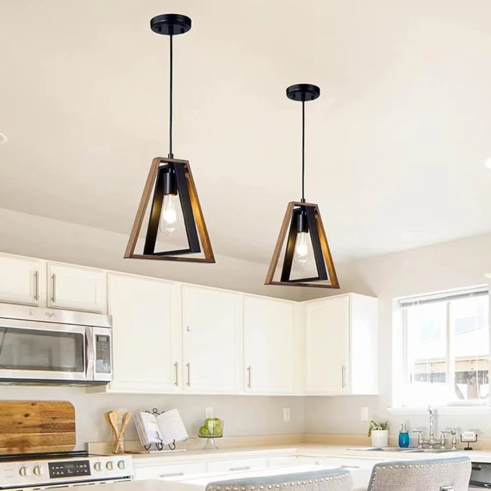 Industrial Double Trapezoidal Frame Pendant Lamp