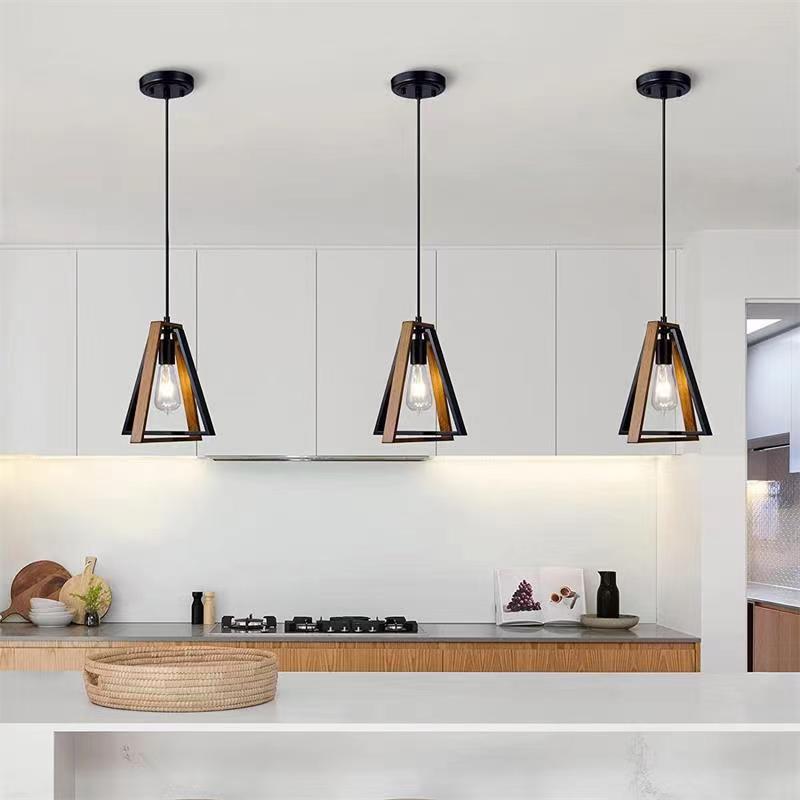 Industrial Double Trapezoidal Frame Pendant Lamp