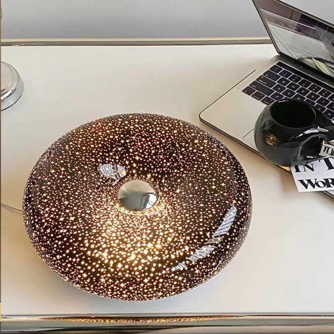 Italian Decorative Bauhaus Donut Glass Table Lamp