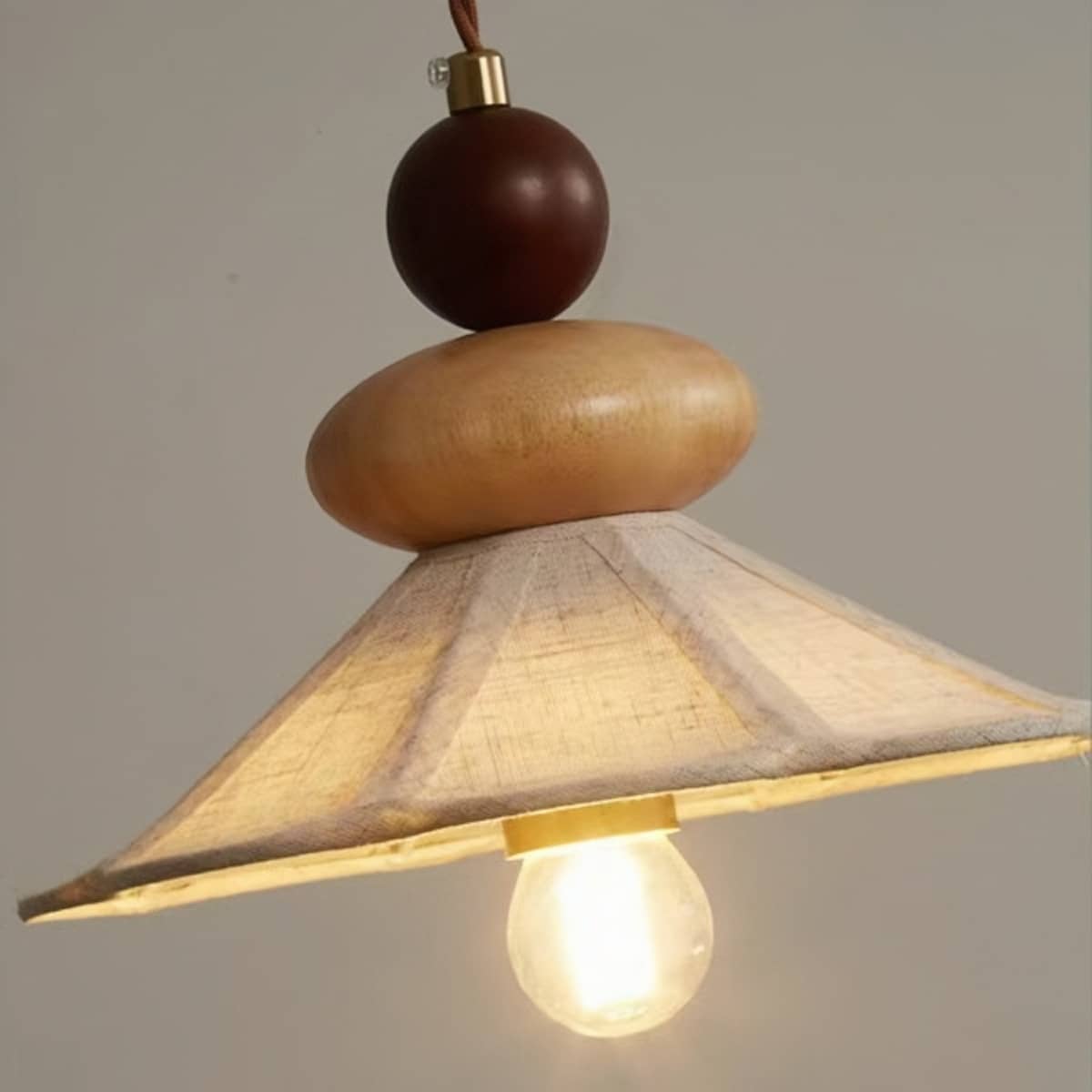 Japandi Fabric Shade Bedside Hanging Lamp