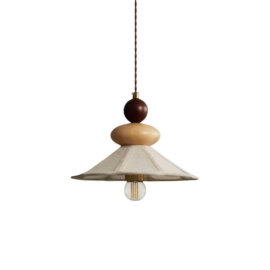 Japandi Fabric Shade Bedside Hanging Lamp