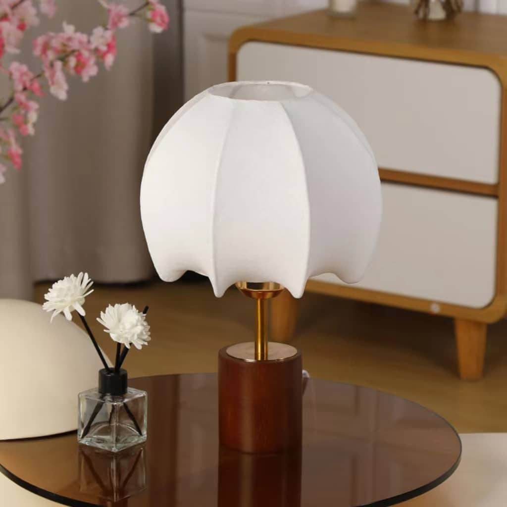 Japanese Lantern Wood Cloth Table Lamp