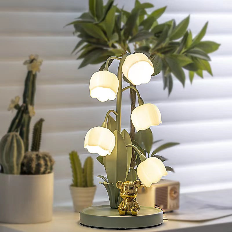 lily of the valley flower lamp Lily Of The Valley Art Deco Table Lamp