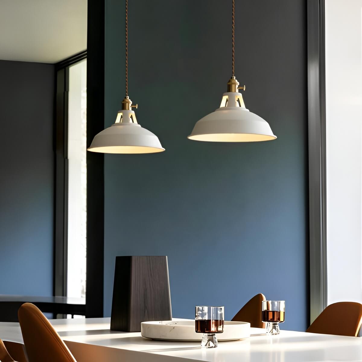 Macaron Color Metal Scandi Industrial Pendant Light for Dining Area