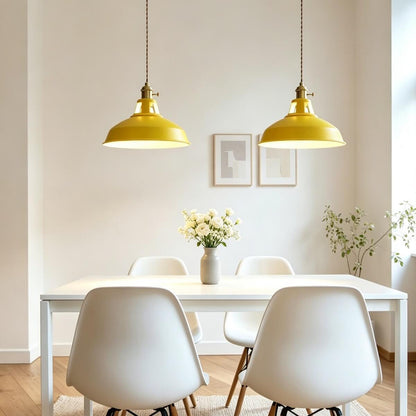 Macaron Color Metal Scandi Industrial Pendant Light for Dining Area