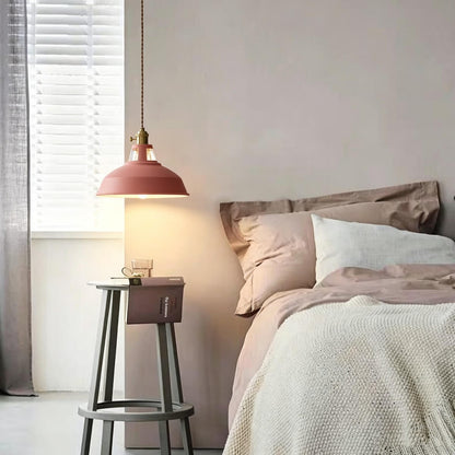 Macaron Color Metal Scandi Industrial Pendant Light for Dining Area