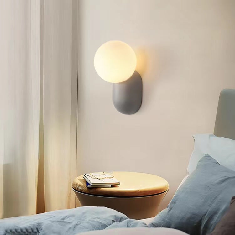 Macaron Resin Globe Wall Light For Bedroom