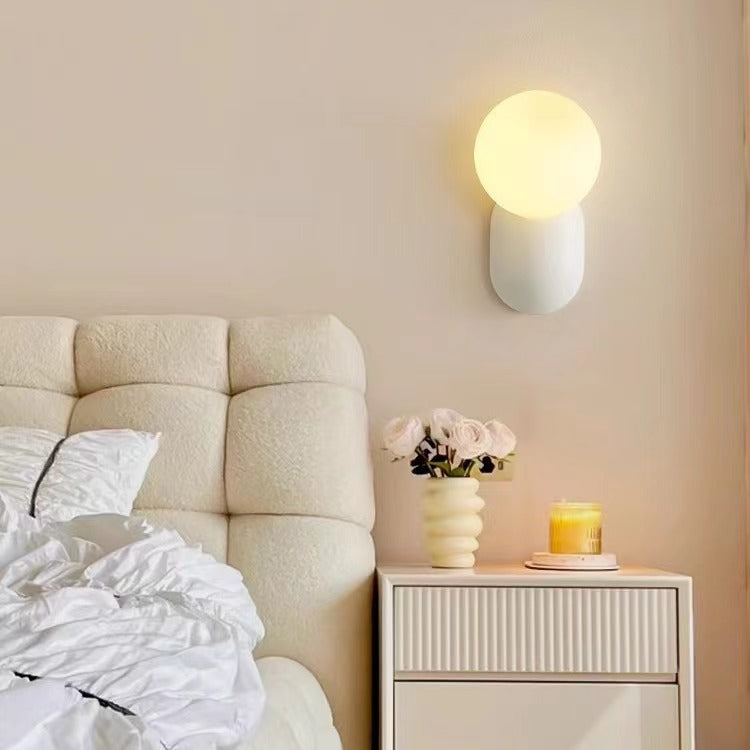 Macaron Resin Globe Wall Light For Bedroom