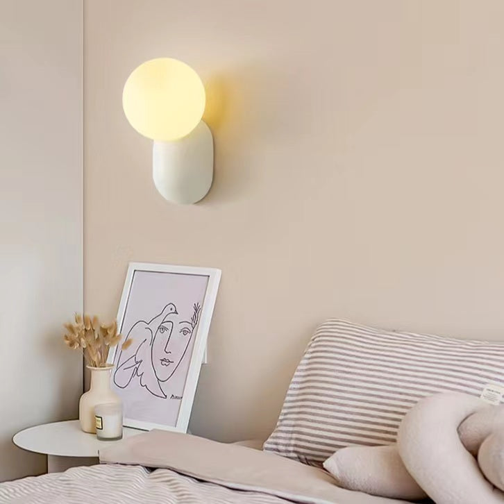 Macaron Resin Globe Wall Light For Bedroom