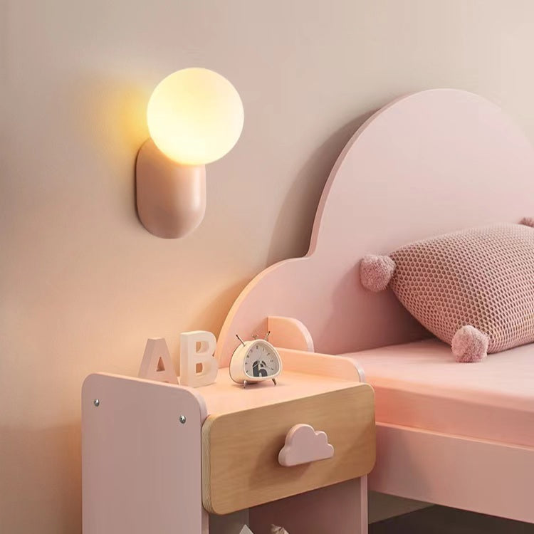 Macaron Resin Globe Wall Light For Bedroom