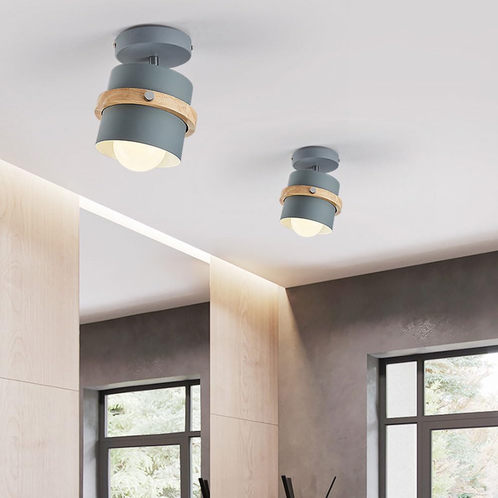 Macaron Style Adjustable Semi Flush Ceiling Lamp