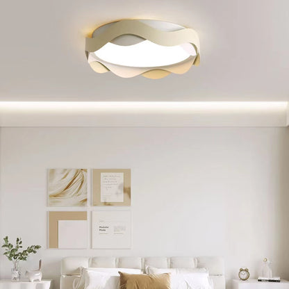 Macaron Style Wavy Edge Flush Mount Ceiling Lamp