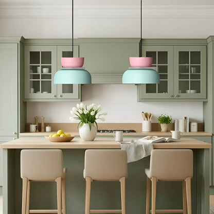 Macaron Color Block Modern Pendant Light for Kitchen Island