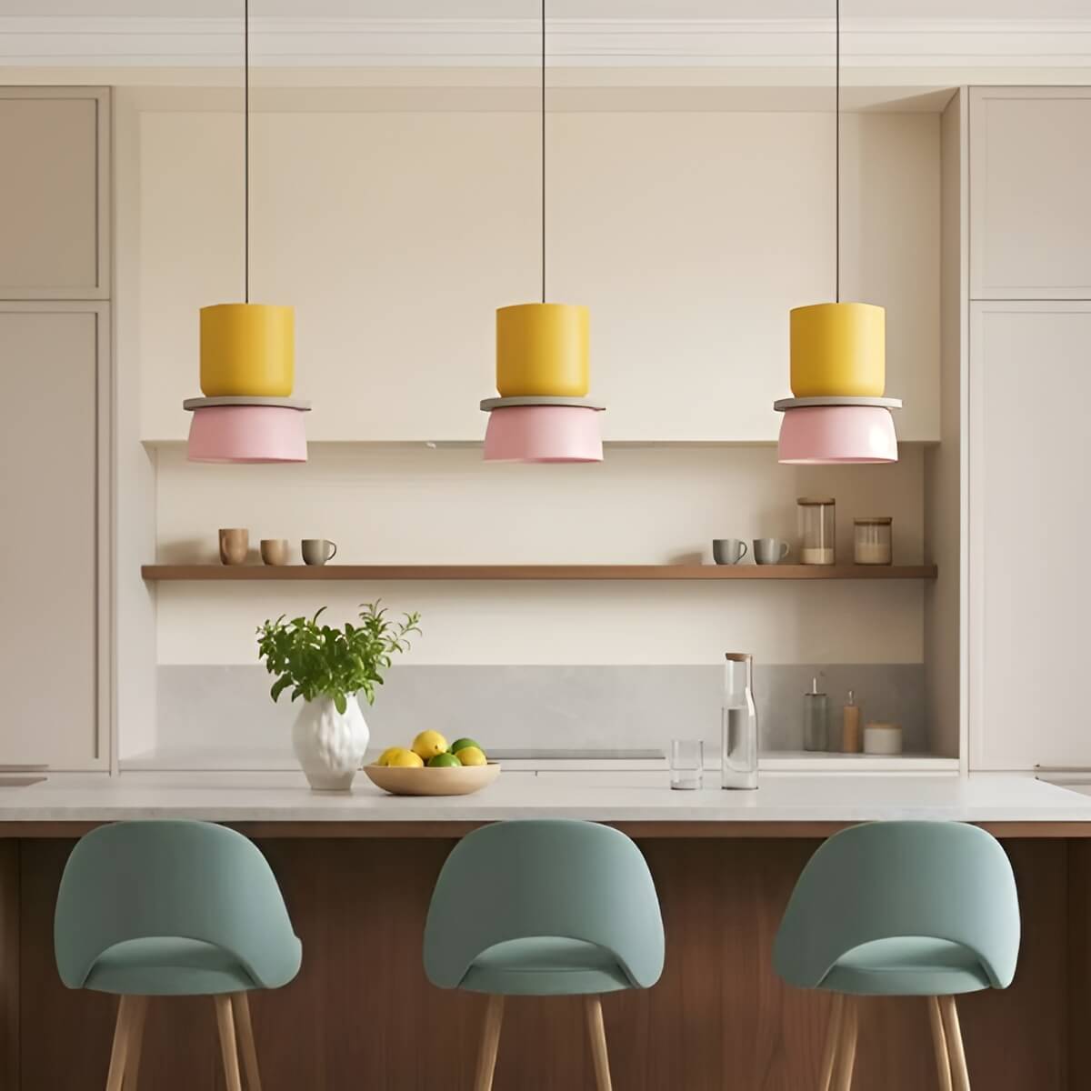 Macaron Color Block Modern Pendant Light for Kitchen Island