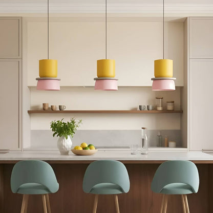 Macaron Color Block Modern Pendant Light for Kitchen Island