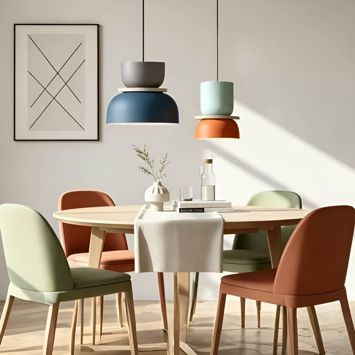 Macaron Color Block Modern Pendant Light for Kitchen Island