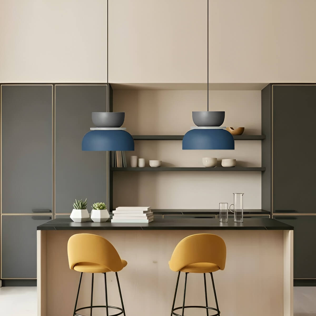 Macaron Color Block Modern Pendant Light for Kitchen Island