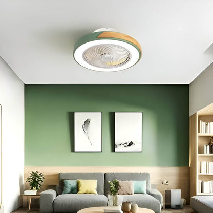 Macaron Round Low Profile Ceiling Fan Light Fixture