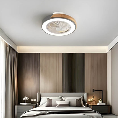 Macaron Round Low Profile Ceiling Fan Light Fixture