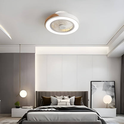 Macaron Round Low Profile Ceiling Fan Light Fixture