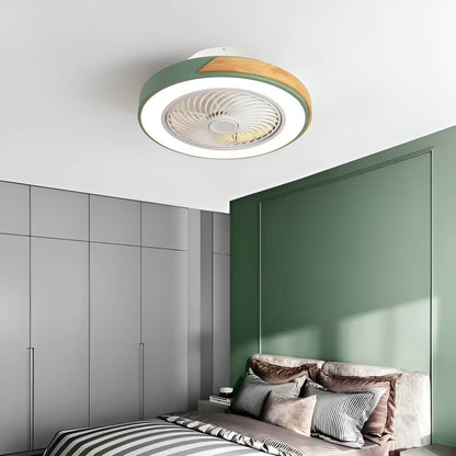 Macaron Round Low Profile Ceiling Fan Light Fixture