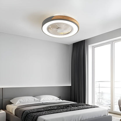 Macaron Round Low Profile Ceiling Fan Light Fixture