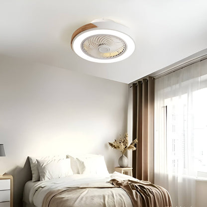 Macaron Round Low Profile Ceiling Fan Light Fixture