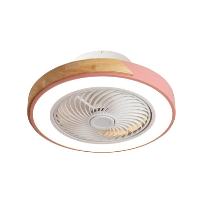 Macaron Round Low Profile Ceiling Fan Light Fixture