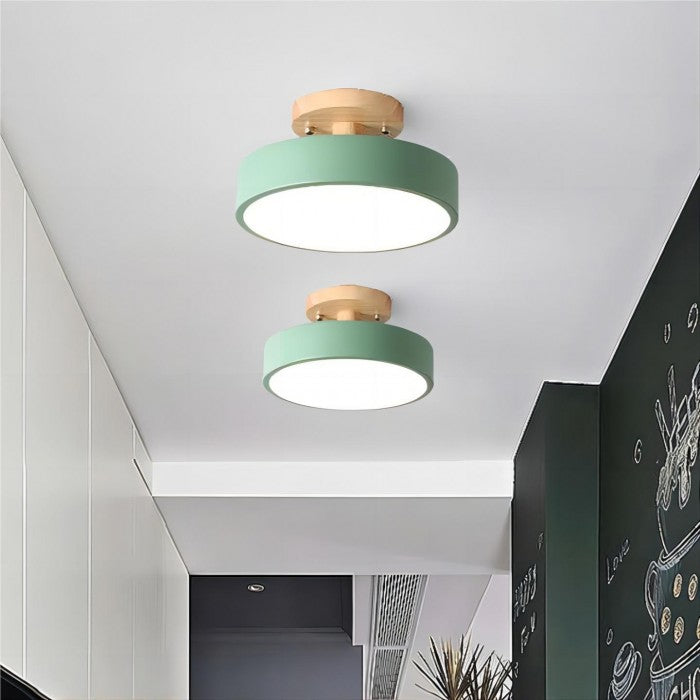 Macaron Round Wooden Ceiling Lamp