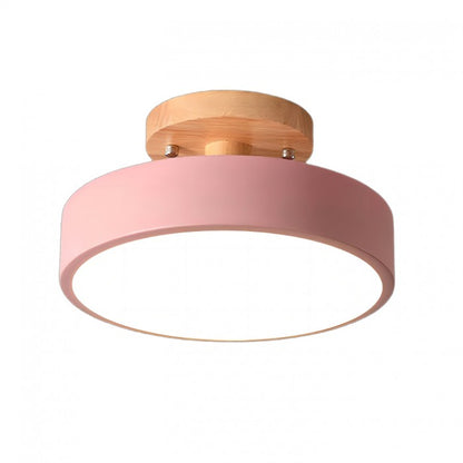 Macaron Round Wooden Ceiling Lamp