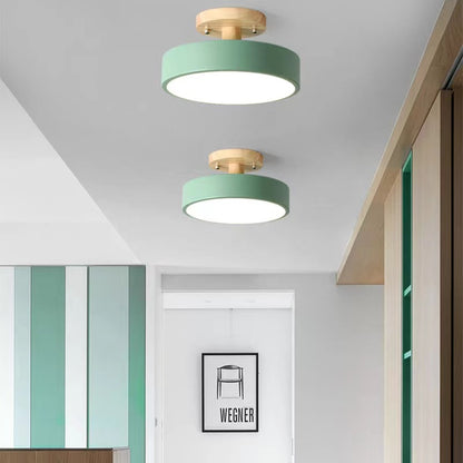 Macaron Round Wooden Ceiling Lamp