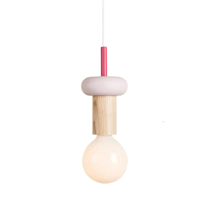 Memphis Geometric Colorful Wooden Pendant Light