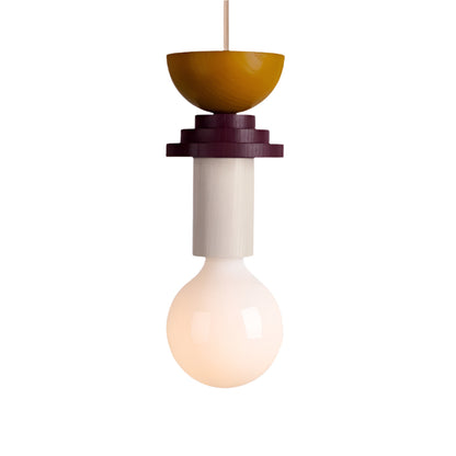 Memphis Geometric Colorful Wooden Pendant Light