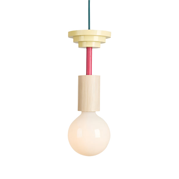 Memphis Geometric Colorful Wooden Pendant Light