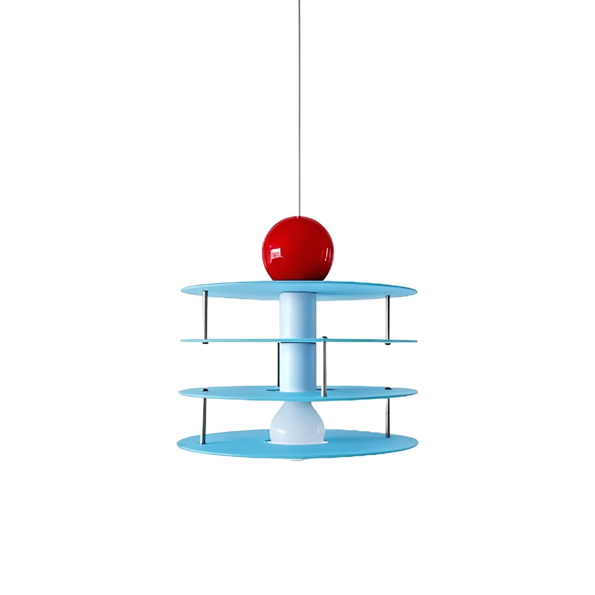 Memphis Playful Disc Layer Blue Pendant Light