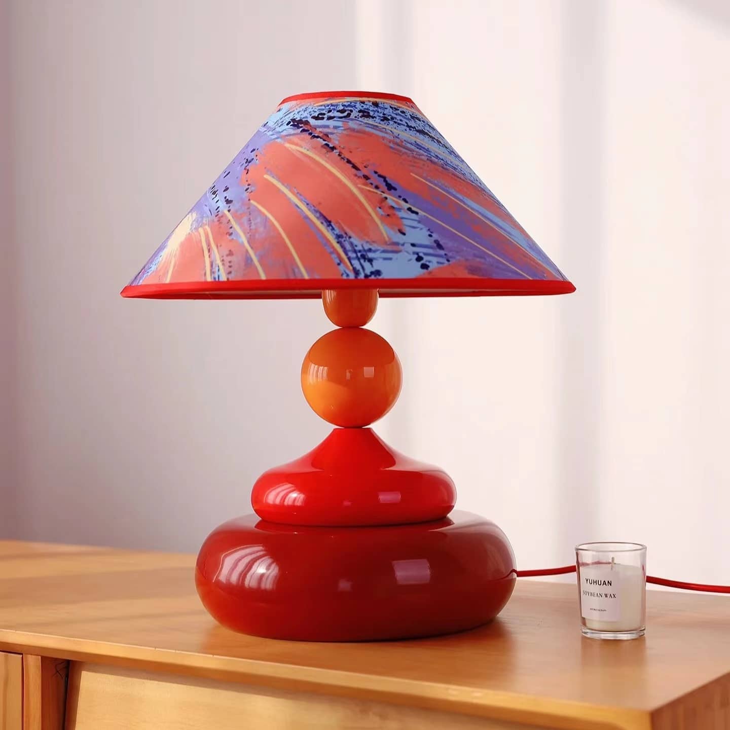 Memphis Stacked Stone Colorful Table Lamp