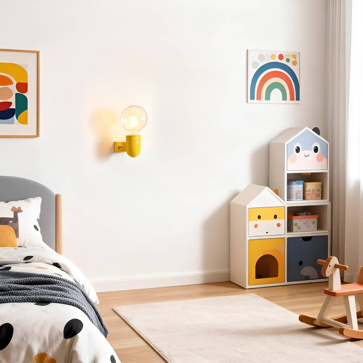 Memphis Style Small Colorful Ceramic Wall Light for Nursery