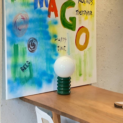 Memphis Style Spiral Base Globe Table Lamp