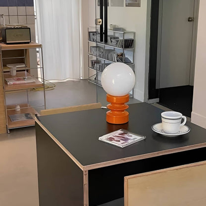 Memphis Style Spiral Base Globe Table Lamp