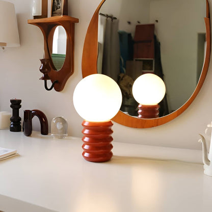 Memphis Style Spiral Base Globe Table Lamp