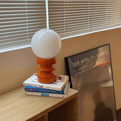 Memphis Style Spiral Base Globe Table Lamp