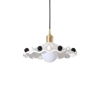 Memphis Ceramic White Pendant Light With Colorful Bean